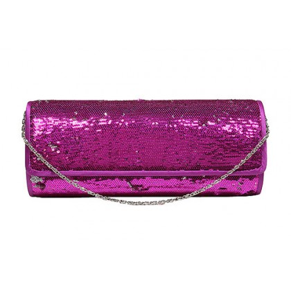 Evening Bag - 12 PCS - Sequined Clutch - Fuchsia - BG-90955FU